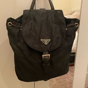 Authentic Prada nylon black backpack bag